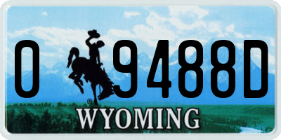 WY license plate 09488D