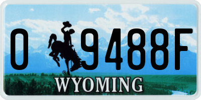 WY license plate 09488F