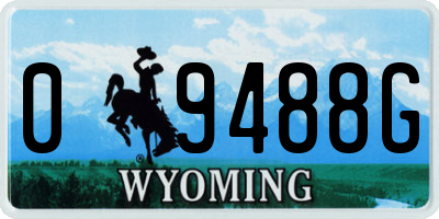 WY license plate 09488G