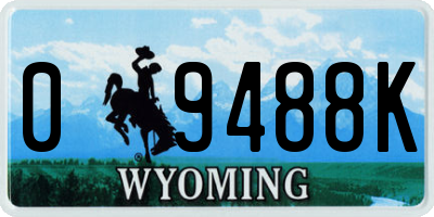 WY license plate 09488K