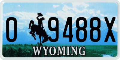 WY license plate 09488X