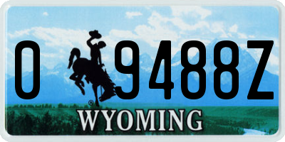 WY license plate 09488Z