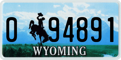 WY license plate 094891