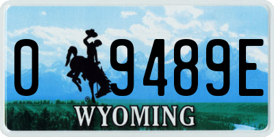 WY license plate 09489E