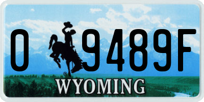 WY license plate 09489F