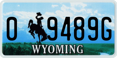 WY license plate 09489G