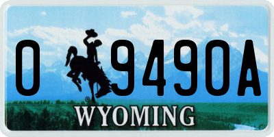 WY license plate 09490A