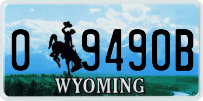 WY license plate 09490B