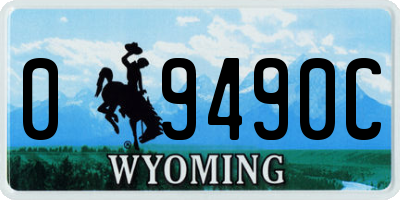 WY license plate 09490C