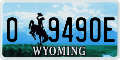 WY license plate 09490E