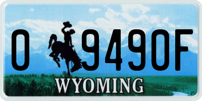WY license plate 09490F