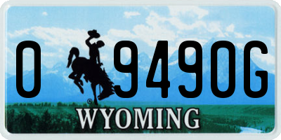 WY license plate 09490G