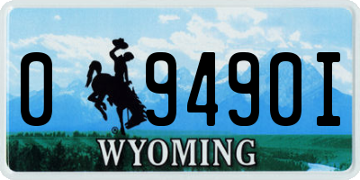 WY license plate 09490I