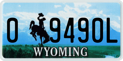 WY license plate 09490L
