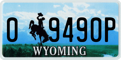 WY license plate 09490P