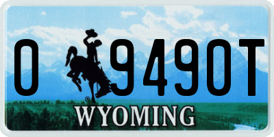 WY license plate 09490T