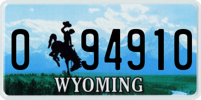 WY license plate 094910