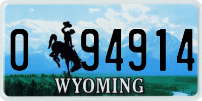 WY license plate 094914