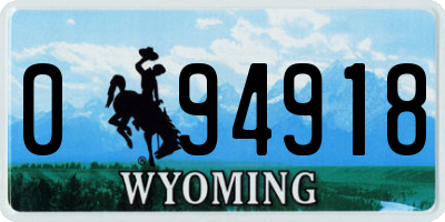 WY license plate 094918