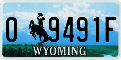 WY license plate 09491F