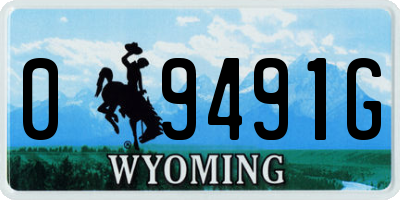 WY license plate 09491G
