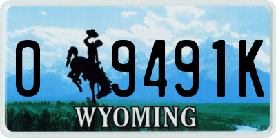WY license plate 09491K