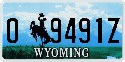 WY license plate 09491Z