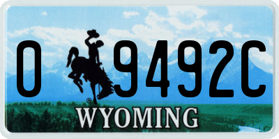 WY license plate 09492C