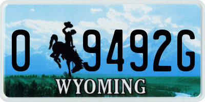WY license plate 09492G