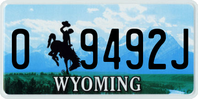 WY license plate 09492J