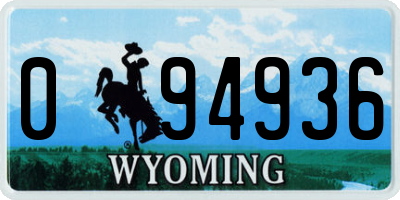 WY license plate 094936