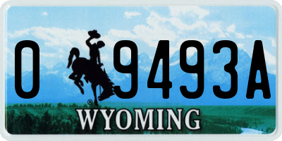 WY license plate 09493A