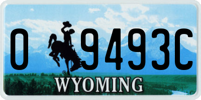 WY license plate 09493C