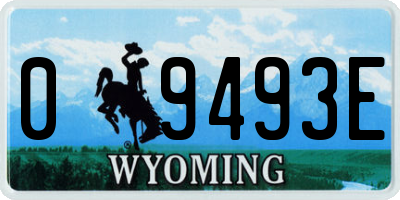 WY license plate 09493E