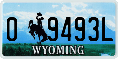 WY license plate 09493L
