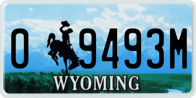 WY license plate 09493M