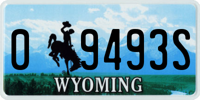 WY license plate 09493S