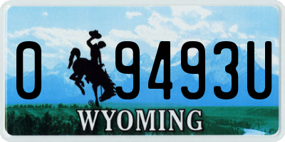 WY license plate 09493U