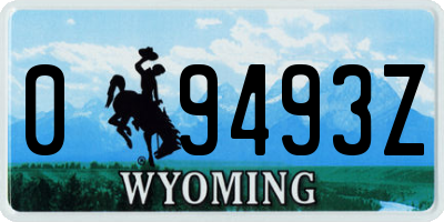 WY license plate 09493Z