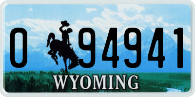 WY license plate 094941