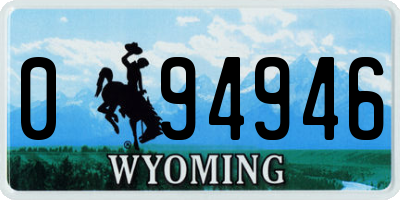 WY license plate 094946