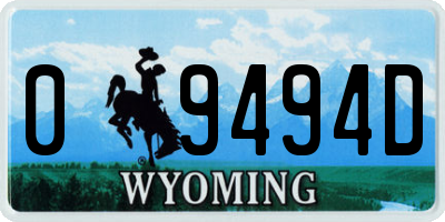 WY license plate 09494D