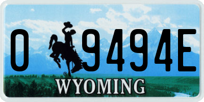 WY license plate 09494E