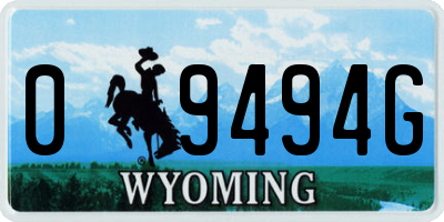 WY license plate 09494G