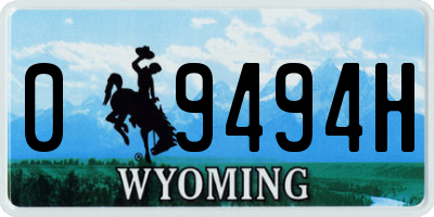 WY license plate 09494H