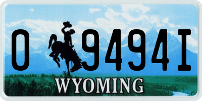 WY license plate 09494I