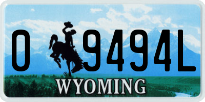 WY license plate 09494L