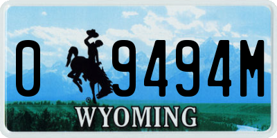 WY license plate 09494M