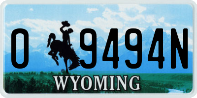 WY license plate 09494N