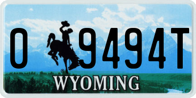 WY license plate 09494T